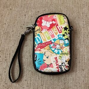 Disney leather wristlet coin purse